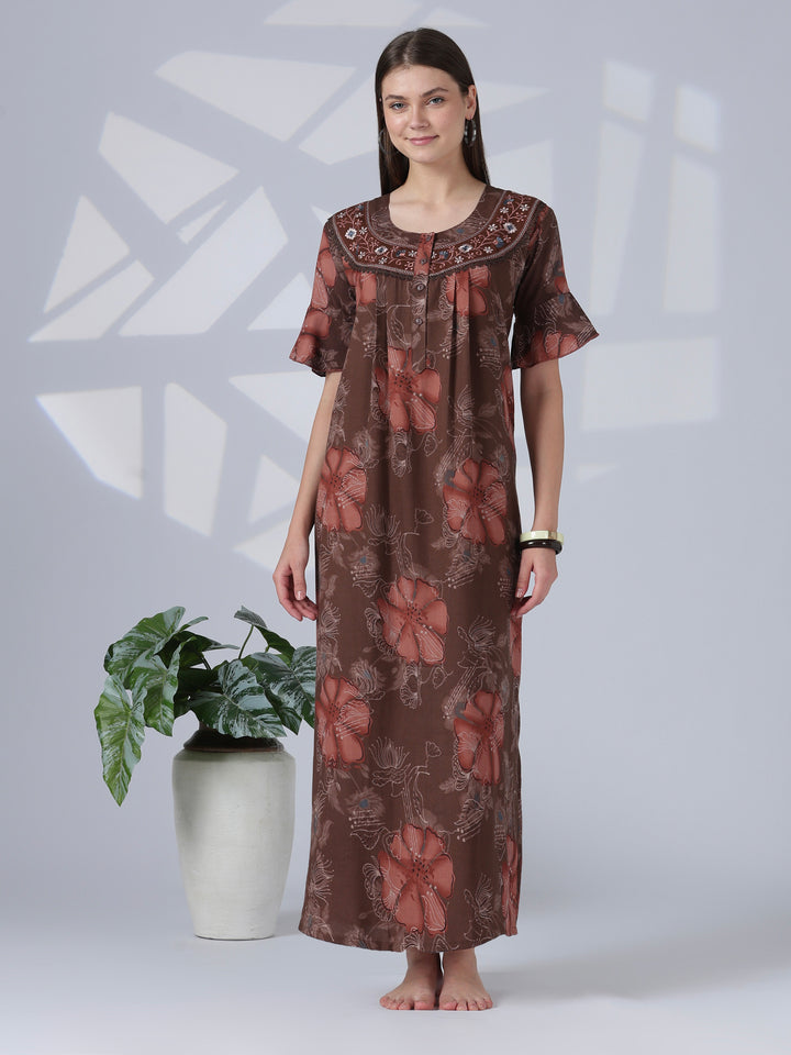 Noor Rosewood Alpine Nighty for Women