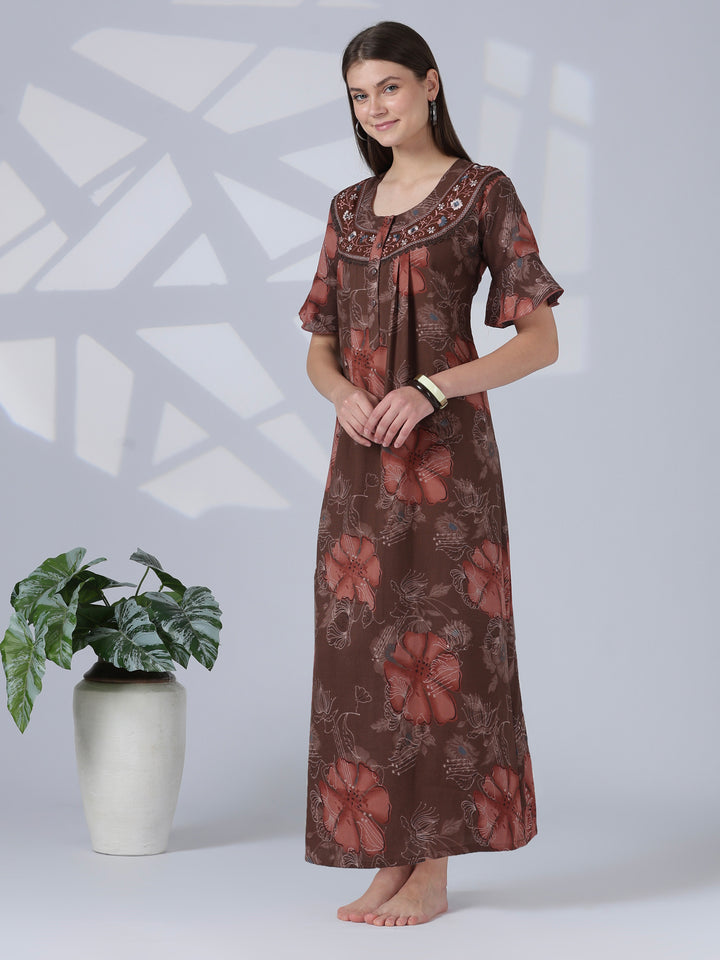 Noor Rosewood Alpine Nighty for Women