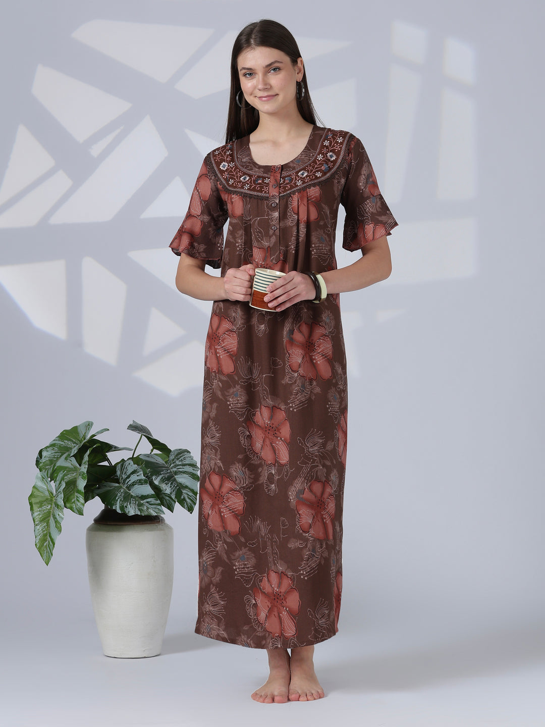 Noor Rosewood Alpine Nighty for Women