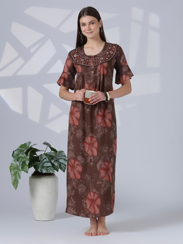 Noor Rosewood Alpine Nighty for Women