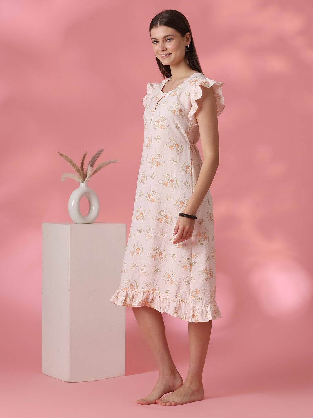 Easy Moving Nightdress for Everyday Comfort in Dreamy Peach