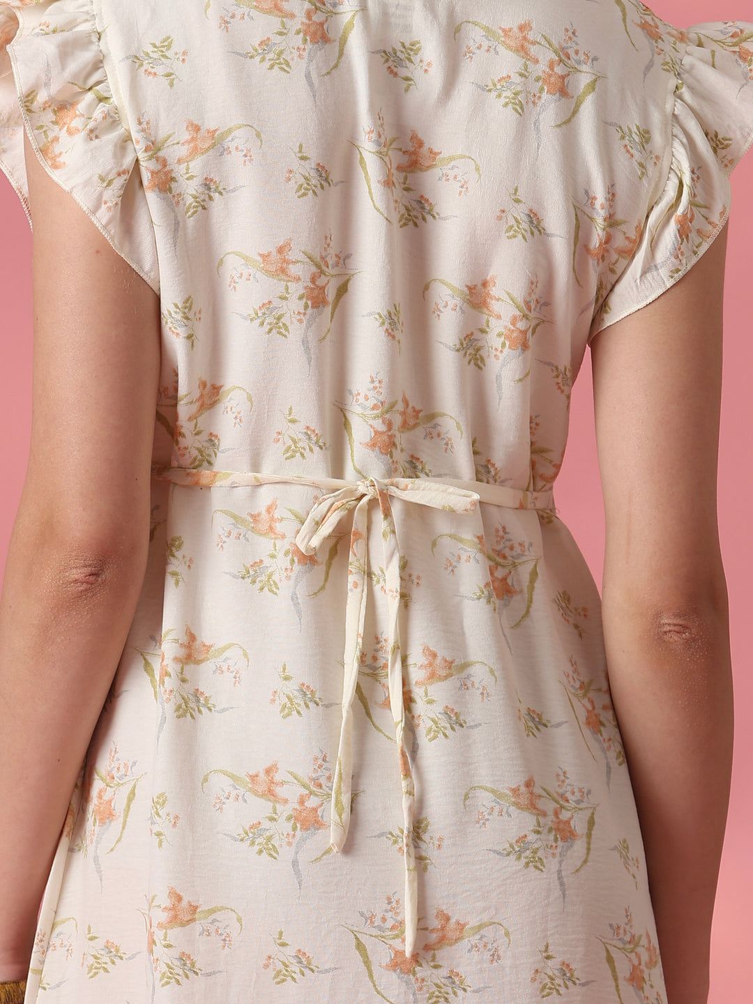 Round Neck Nightdress with Side Pocket in Dreamy Yellow