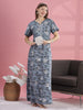 Stylish Grey Camouflage Floral Crush Cotton Nighty