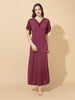Plum Modal Designer Nighty for Women Elegant A Line Night Dress