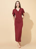 Solid Mulberry Modal Designer Nighty for Women Elegant A Line Fit