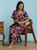 Wine Petal Pregnancy Friendly Hosiery Cotton Nightdress