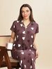 Violet Star Printed Maxi Nighty with Breathable Fabric and Elegant Fit