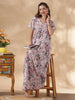 Soft Evening Hues Pure Cotton Embroidered Nighty for Women