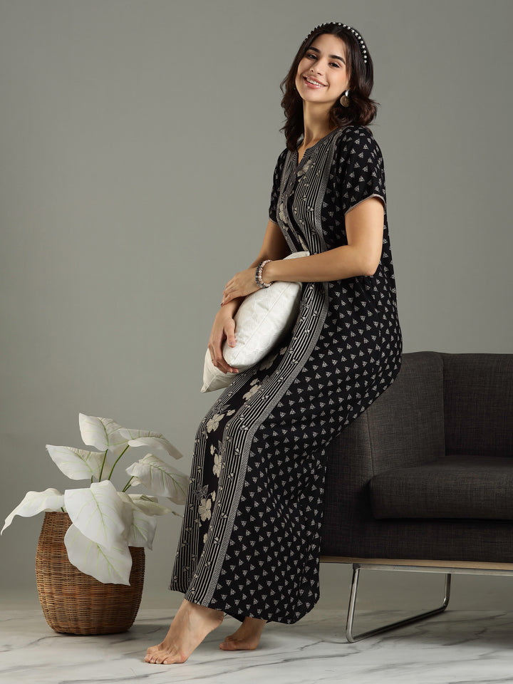 Premimum Black Alpine Ladies Nighty Dress