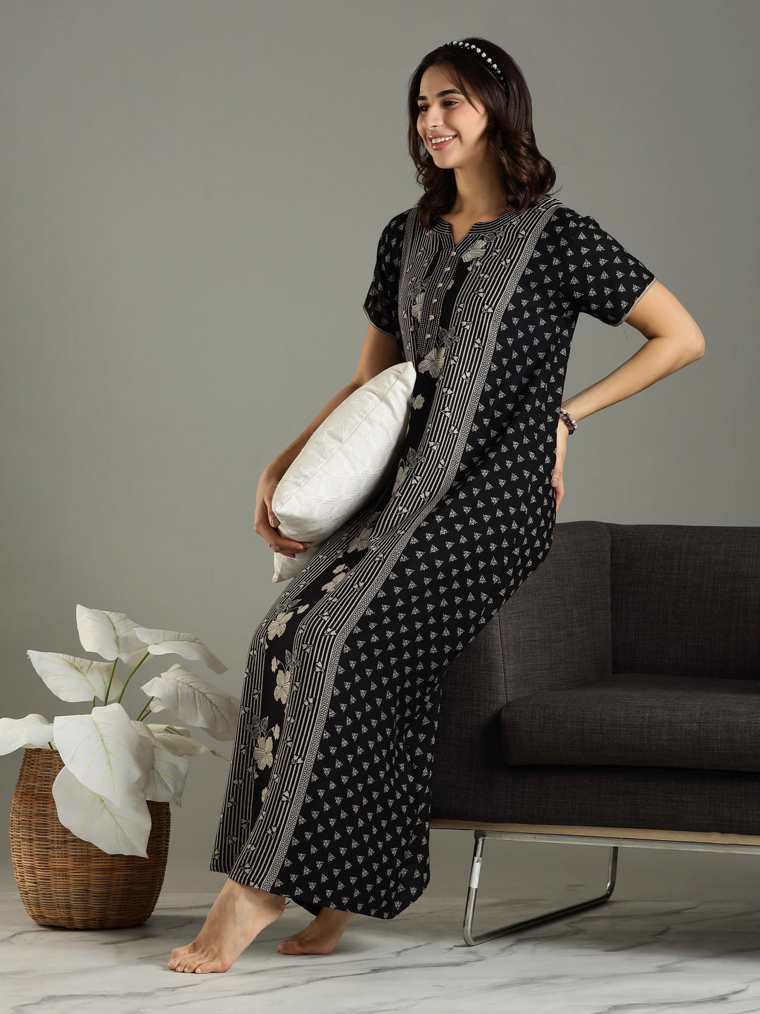 Premimum Black Alpine Ladies Nighty Dress