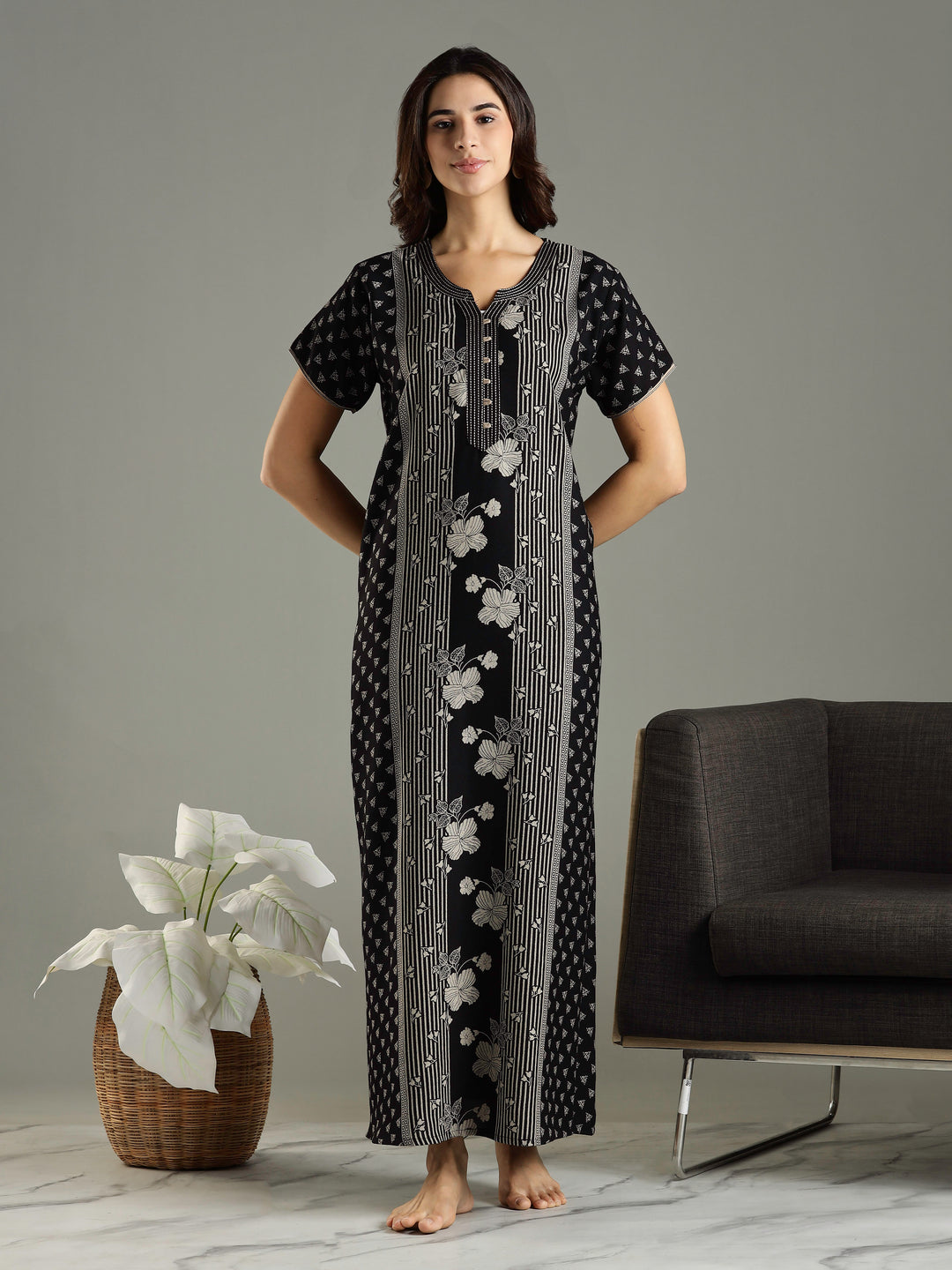 Premimum Black Alpine Ladies Nighty Dress