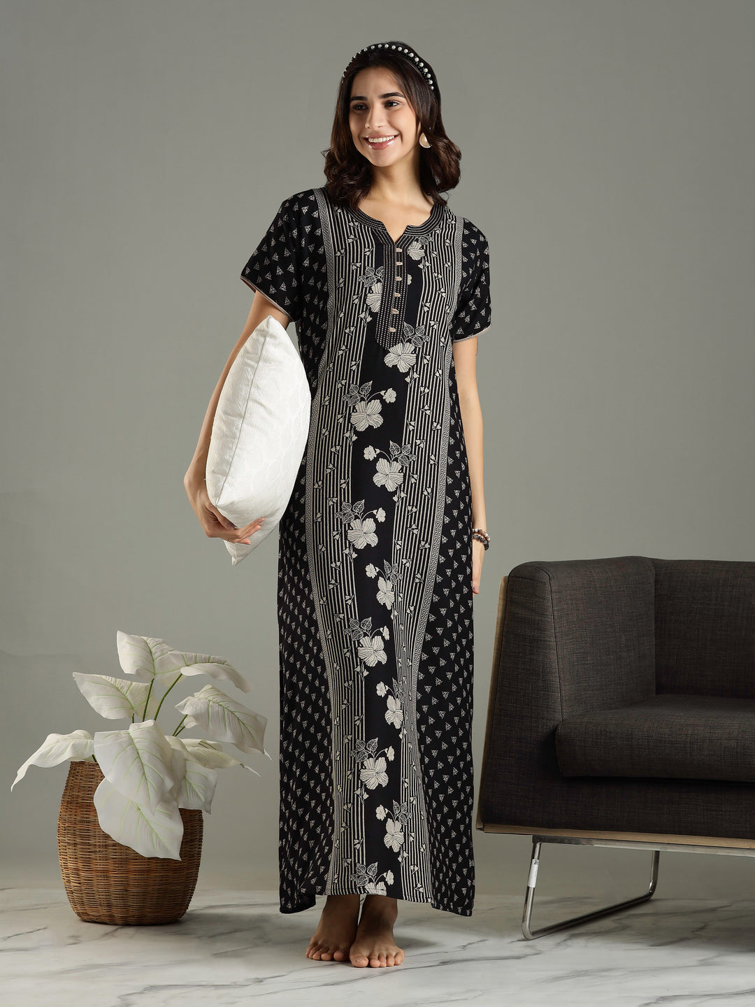 Premimum Black Alpine Ladies Nighty Dress