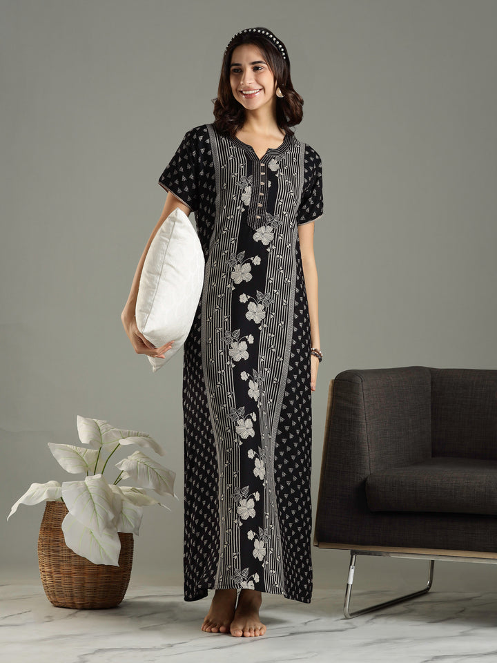 Premimum Black Alpine Ladies Nighty Dress
