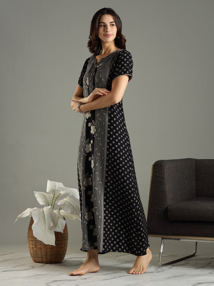 Premimum Black Alpine Ladies Nighty Dress