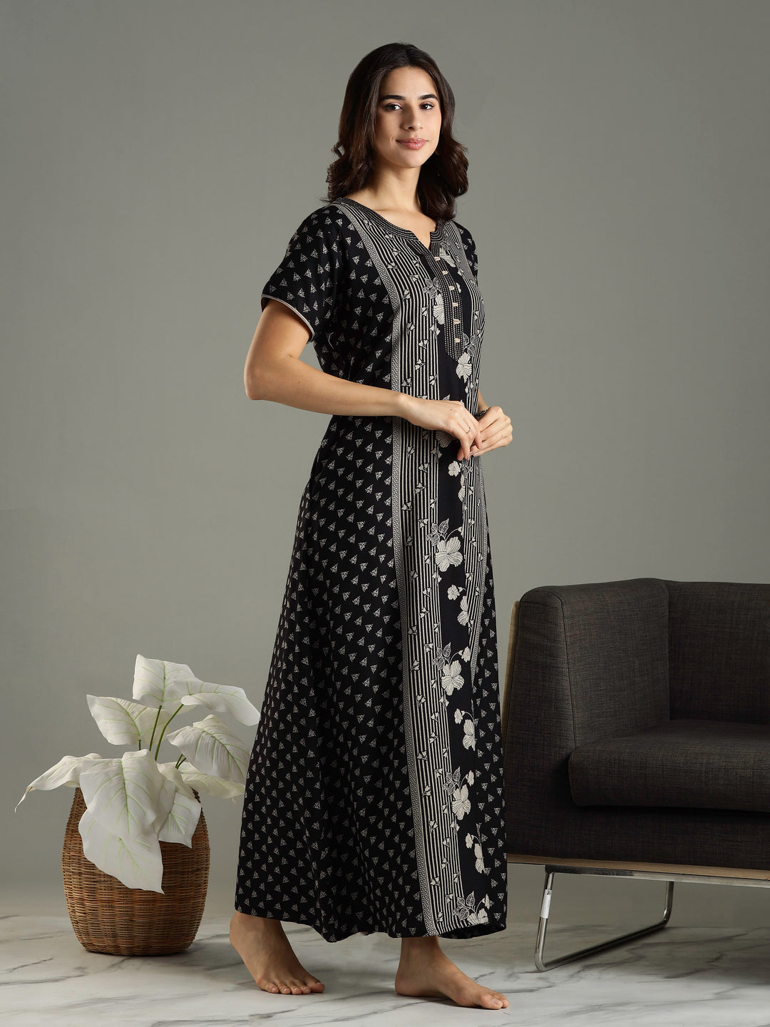 Premimum Black Alpine Ladies Nighty Dress