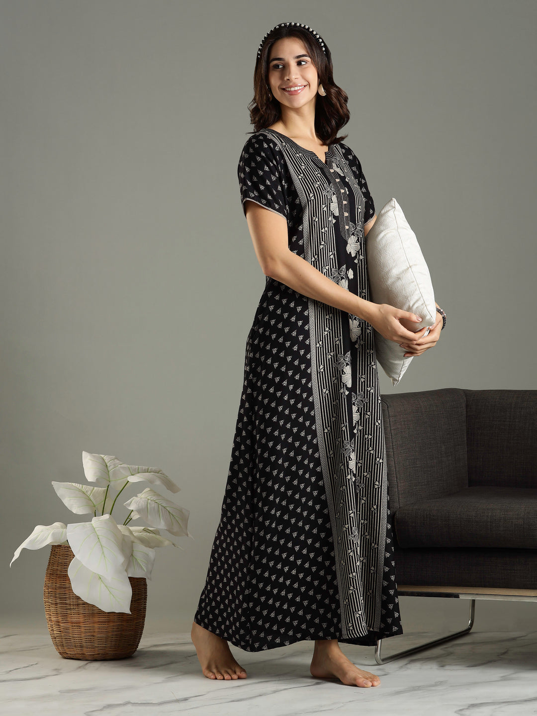 Premimum Black Alpine Ladies Nighty Dress