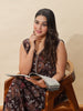 Alpine Brown Floral Sleeveless Nighty for Women