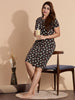 Discover Leaf Brown Printed Short Nighty for Ladies