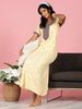 Raatrani Butter Yellow Alpine Embroidered A-Line Nighty for Women – Soft Comfort Fit