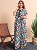Batik Print Cotton Nighty with Pocket for Women