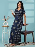 Elegant Pure Cotton Jaipuri Nighty with Relaxed A Line Fit