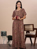 Alpine Designer Nighty in Floral Brown Print for Women