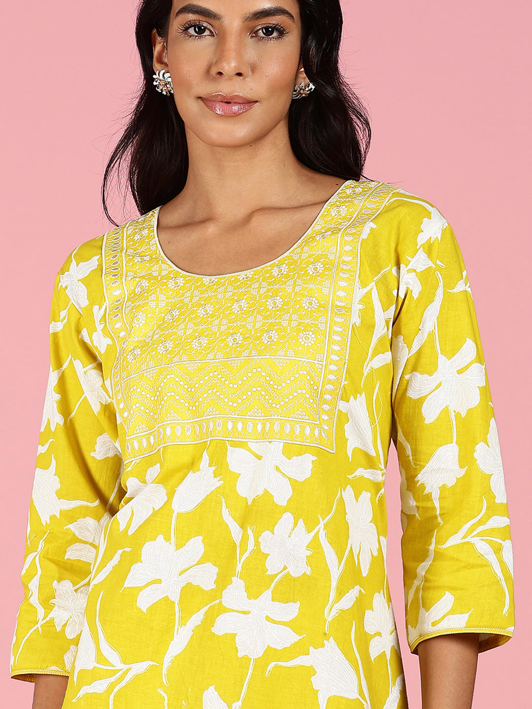 Branded Sunshine Yellow Jaipuri Cotton Nighty for Women