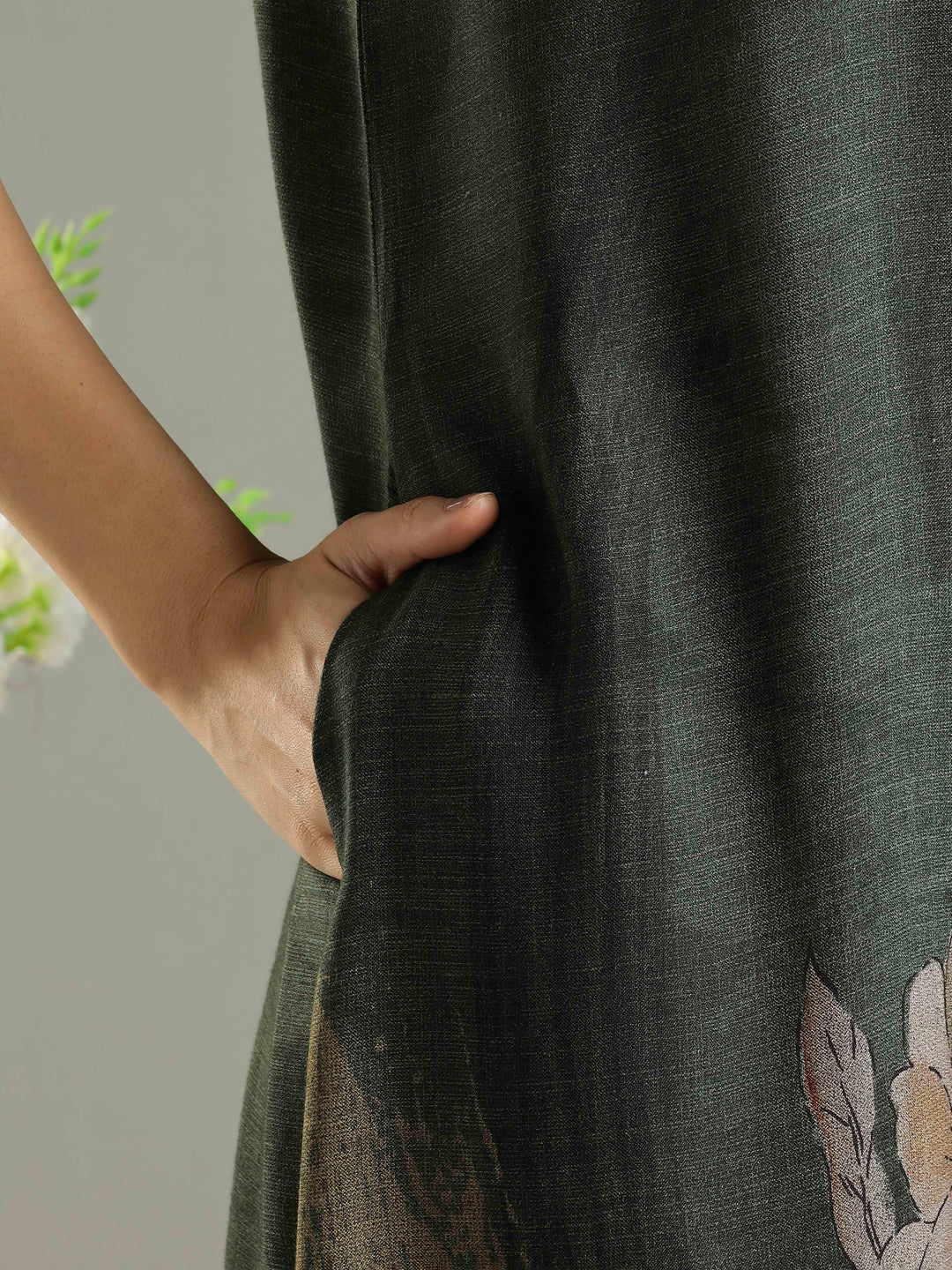 Forest Green Alpine Nighty For Women with Pocket