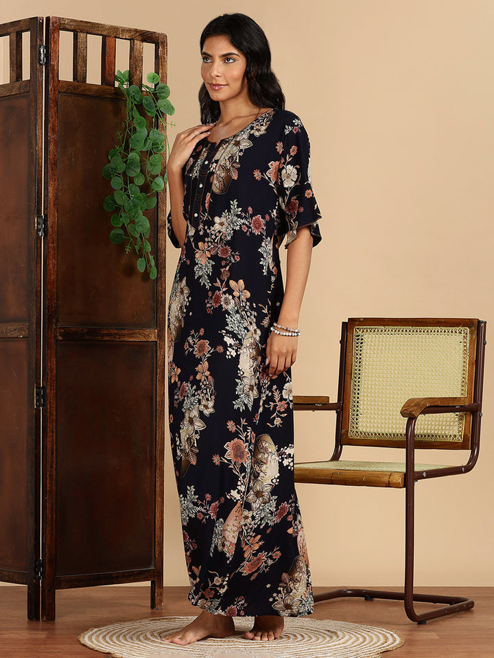 Classy Rayon Garden Floral Nighty For Women
