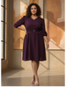 Plus Size V Neck Polyester Dress for Women Stylish and Elegant