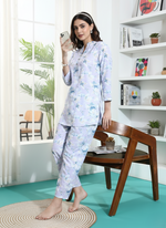 Lavender Cotton Pyjama Set for Women Relaxed Fit Nightwear