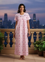 Sitarah Edit – Lilac Rose Pink Nighty Pure Cotton Phulkari Beauty for Women