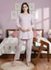 White Pink Pure Cotton Pyjama Set for Women Stylish and Cozy