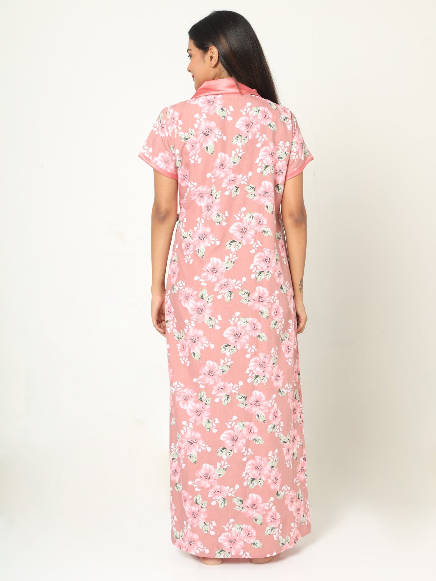 Viscose Blend House Coat Sand Pink