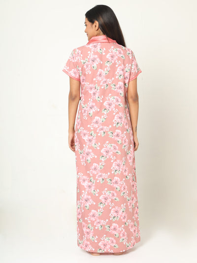 Viscose Blend House Coat Sand Pink