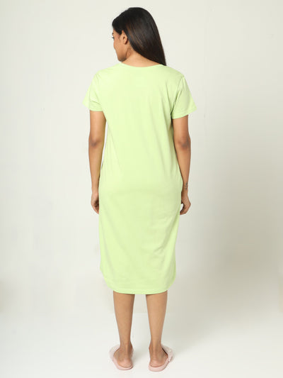 Hosiery Cotton Short Nighty Mint Green