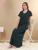 Dove Green Printed Cotton Blend Nightdress for Women With Soft & Chic