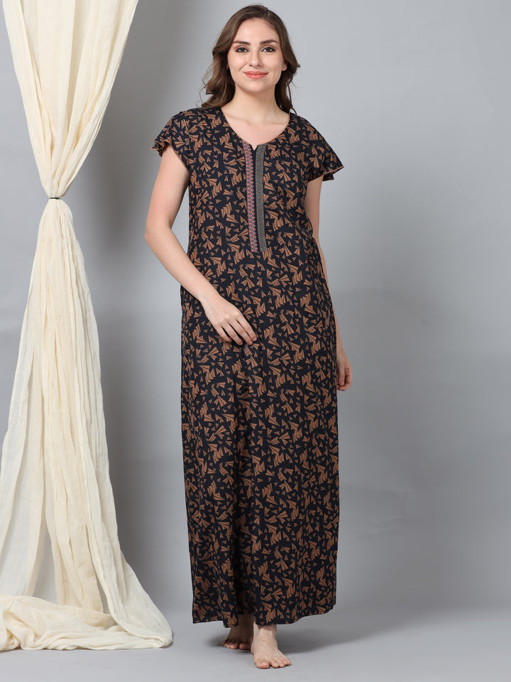    Soft Touch,Stylish Dreams: Viscose Blend Designer NightGown - 9shines label 