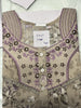 Vintage Taupe Cotton Crush Nighty for Women with Floral Print