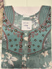 Vintage Mint Floral Crush Cotton Nighty for Women with Buttons