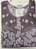 Lavender Floral Crush Cotton Designer Nighty with Front Buttons