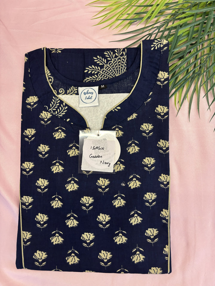 Elegant Pure Cotton Jaipuri Nighty with Relaxed A Line Fit