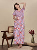 Lavender Jaipuri Cotton Nighty with Elegant Floral Print and Relaxed Fit