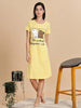 Breathable Light Yellow Cotton Short Nightdress for Comfort