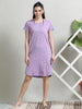 Soft Lilac Cotton Plus Size Short Nighty for Relaxed Evenings