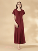 Malai A Line Nighty Dresss for Women with Lace Neck Cocoa