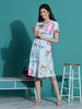Gloss Malai Mint Green Camera Print Nighty for Women with Pocket