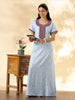 Raatrani Alpine Pastel Blue Nighty for Women – Soft, Elegant, and Embroidered Design