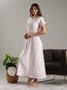 Pink Floral Printed Bamboo Cotton Nighty for Women with Pocket