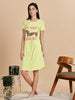 Soft Cotton Pista Green Printed Short Nighty for Lounging